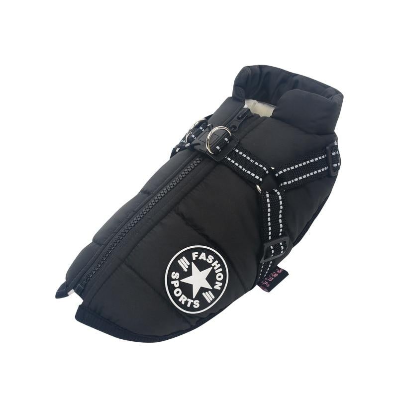 ✅ Waterproof Dog Jacket with Built-in Harness – Warm, Adjustable, Reflective Winter Coat for Small to Large Dogs