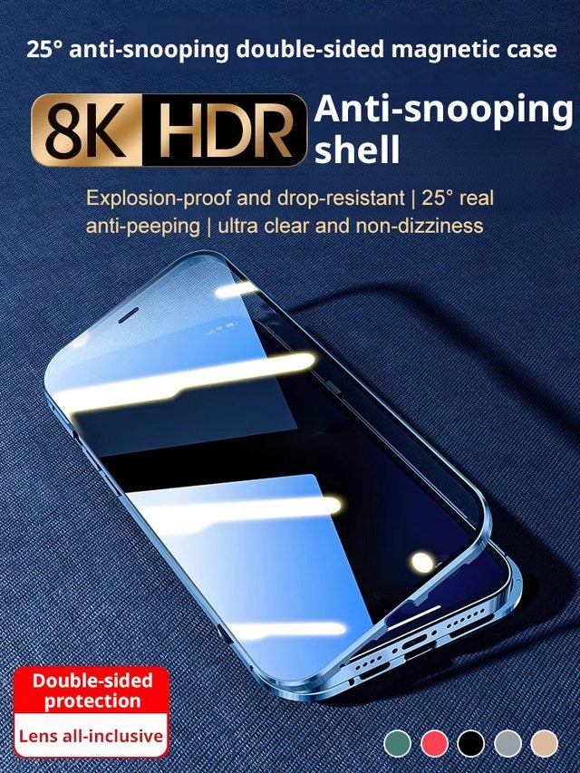 Anti-peep Magnetic Protective Shell Magnetic Privacy Glass Phone Case