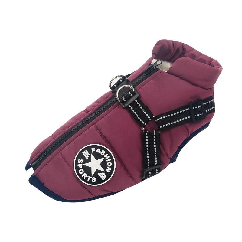 ✅ Waterproof Dog Jacket with Built-in Harness – Warm, Adjustable, Reflective Winter Coat for Small to Large Dogs