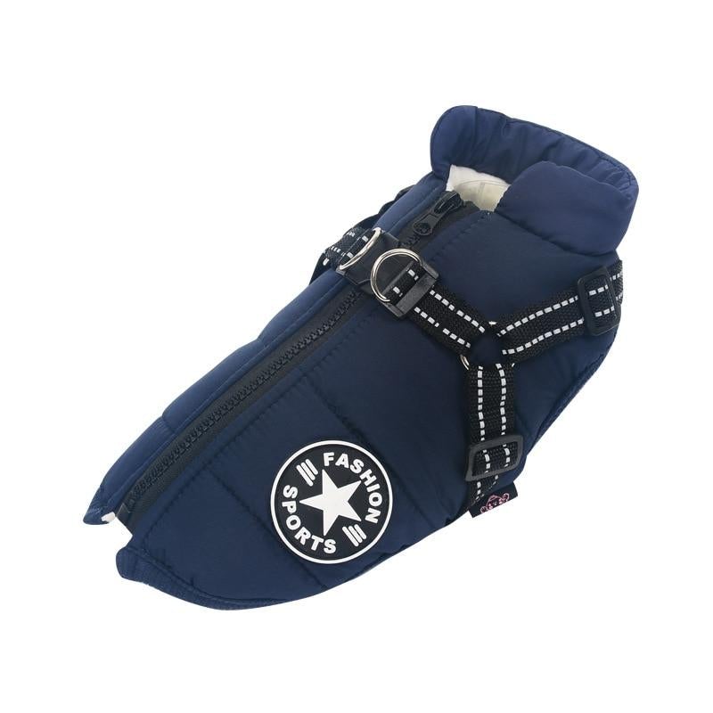 ✅ Waterproof Dog Jacket with Built-in Harness – Warm, Adjustable, Reflective Winter Coat for Small to Large Dogs