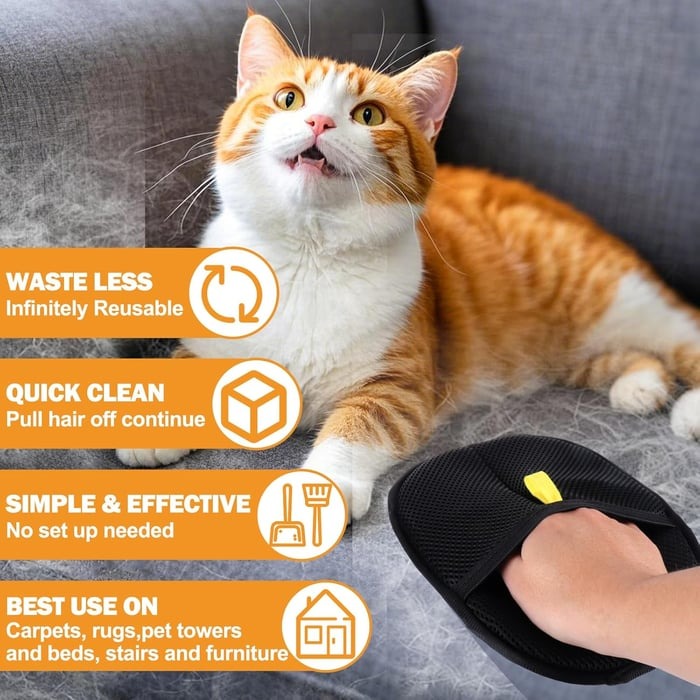 🐾 Pet Hair Remover Gloves – Gently Groom & De-Shed Cats & Dogs 🧤✨