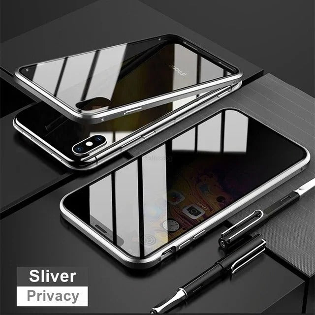 Anti-peep Magnetic Protective Shell Magnetic Privacy Glass Phone Case