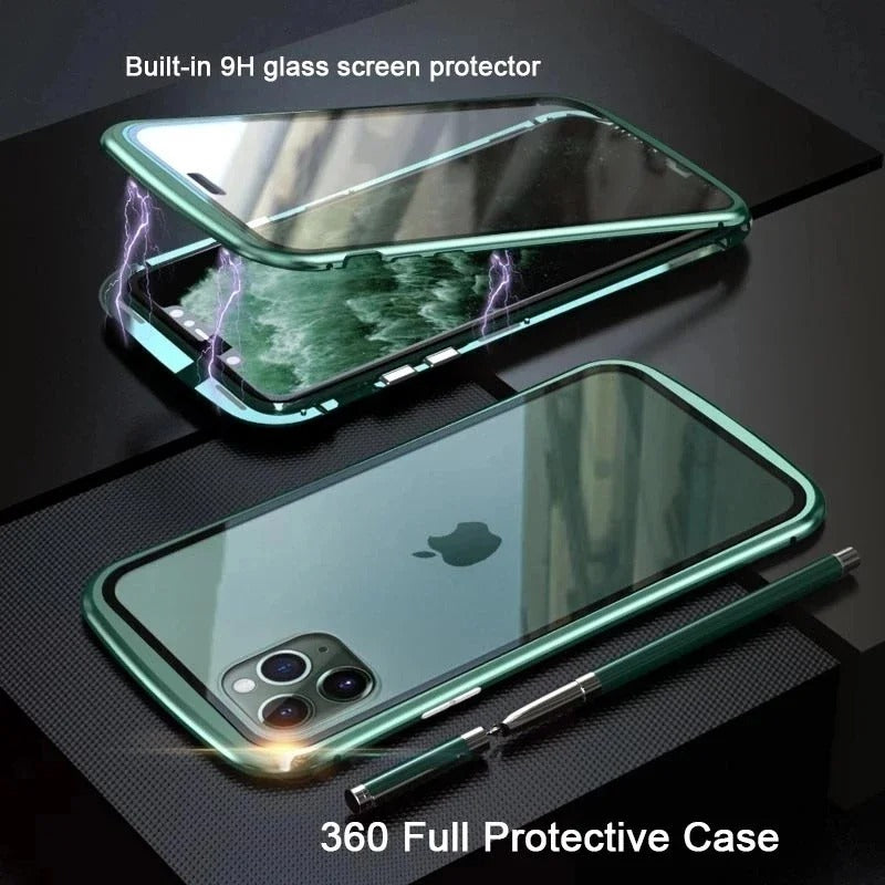 Anti-peep Magnetic Protective Shell Magnetic Privacy Glass Phone Case