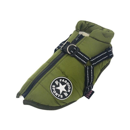 ✅ Waterproof Dog Jacket with Built-in Harness – Warm, Adjustable, Reflective Winter Coat for Small to Large Dogs