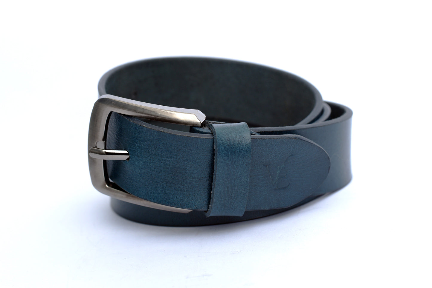 Petrol Blue Leather Belt – Premium Full-Grain Leather & Timeless Style