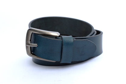 Petrol Blue Leather Belt – Premium Full-Grain Leather & Timeless Style