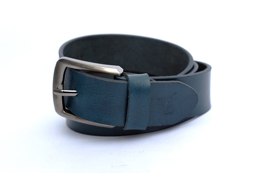 Petrol Blue Leather Belt – Premium Full-Grain Leather & Timeless Style