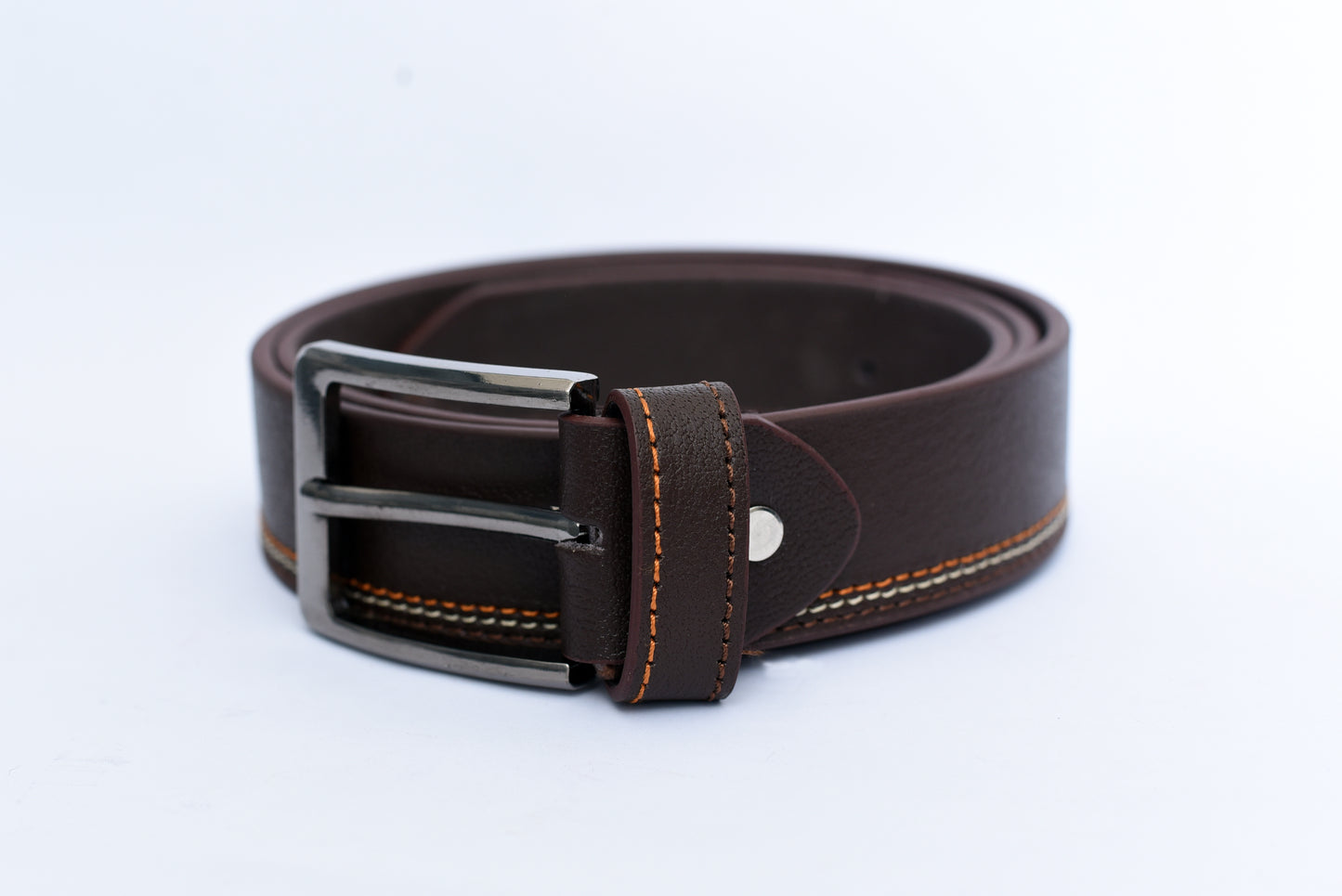 Smooth Triple Contrast Stitch Belt