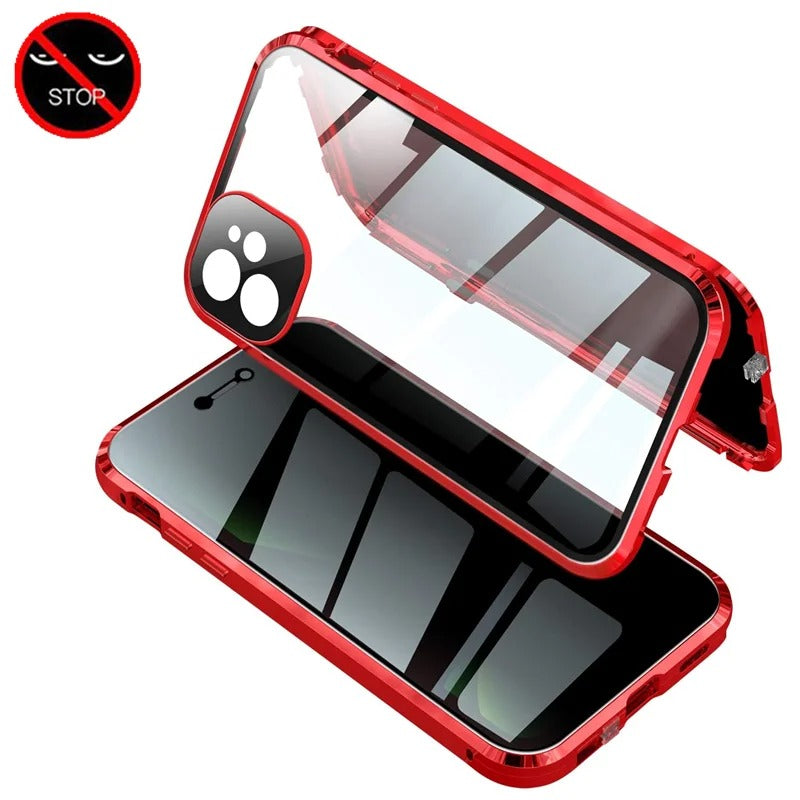 Magnetic Privacy Glass Phone Case Full protection HD Premium Quality
