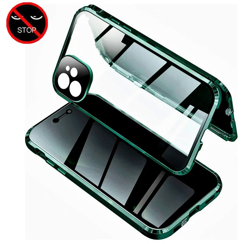 Magnetic Privacy Glass Phone Case Full protection HD Premium Quality