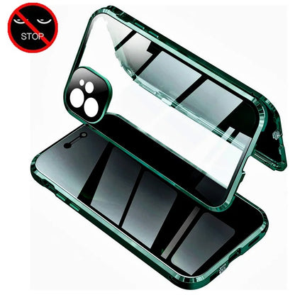 Magnetic Privacy Glass Phone Case Full protection HD Premium Quality