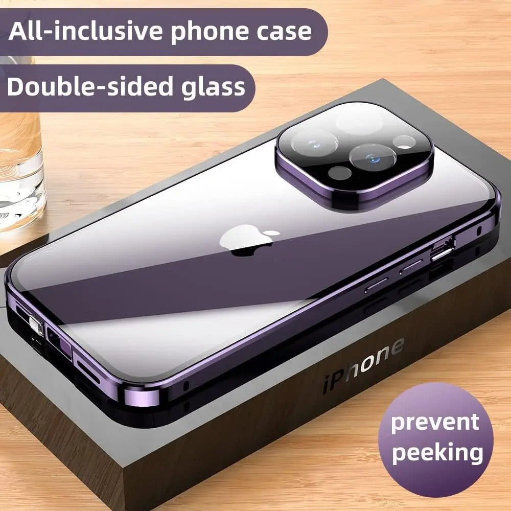 Magnetic Privacy Glass Phone Case Full protection HD Premium Quality