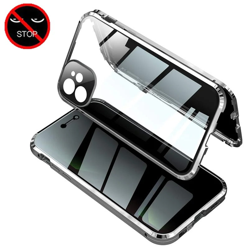 Magnetic Privacy Glass Phone Case Full protection HD Premium Quality