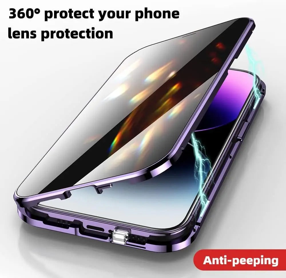Anti-peep Magnetic Protective Shell Magnetic Privacy Glass Phone Case