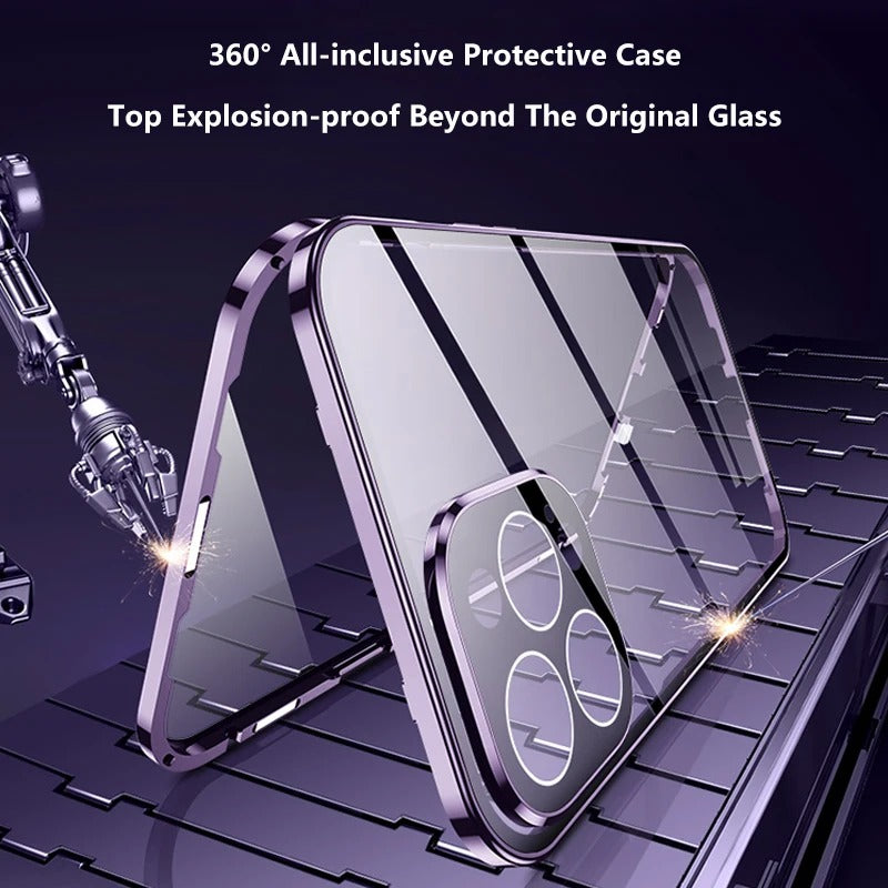 Magnetic Privacy Glass Phone Case Full protection HD Premium Quality