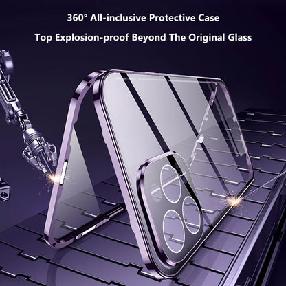 Magnetic Privacy Glass Phone Case Full protection HD Premium Quality