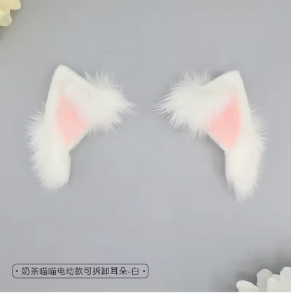 Removable Moving Ears Headband Rechargeable Cosplay Props Electric Hair🐱