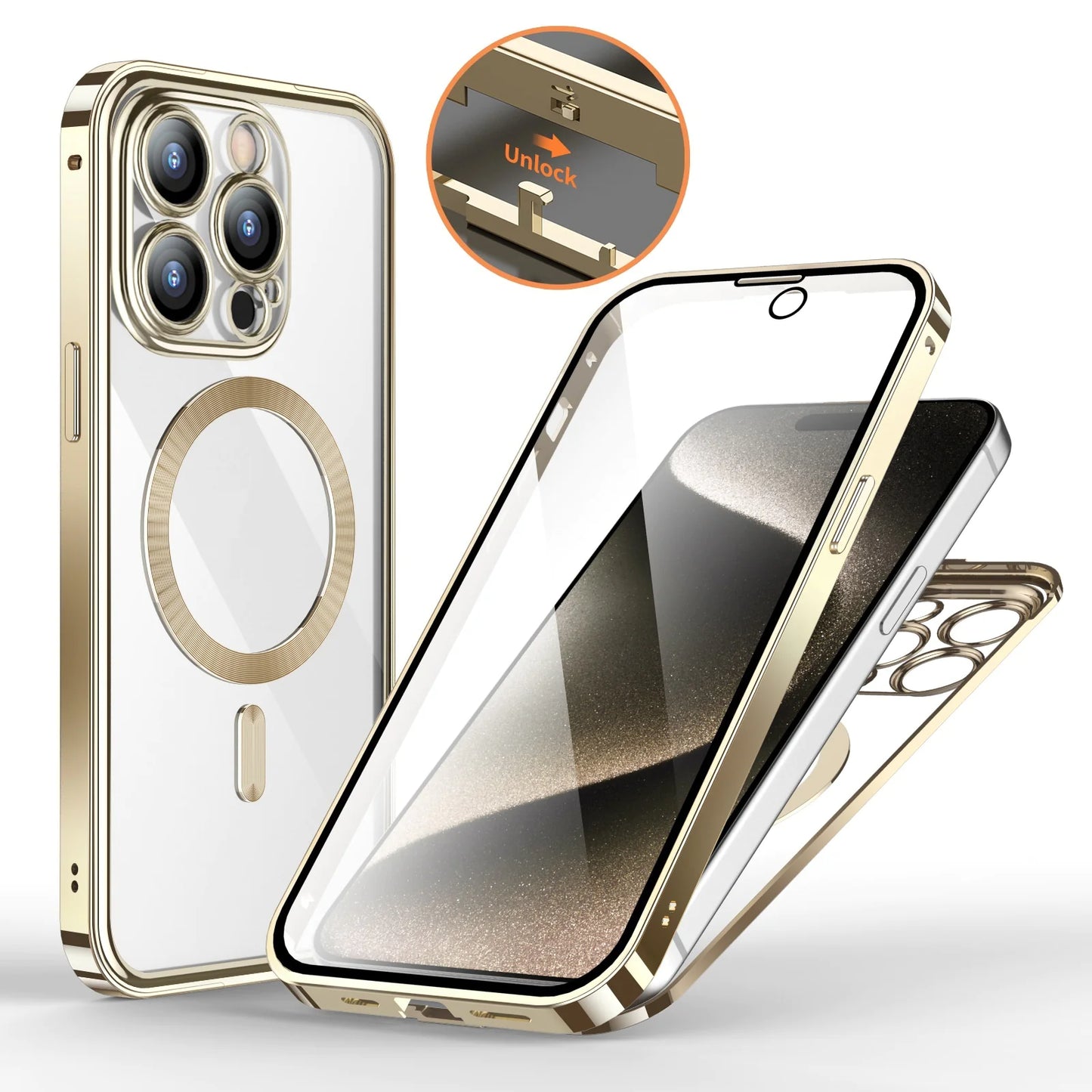 Magnetic Privacy Glass Phone Case Full protection HD Premium Quality