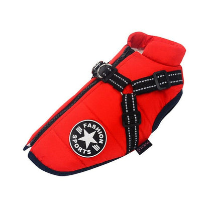✅ Waterproof Dog Jacket with Built-in Harness – Warm, Adjustable, Reflective Winter Coat for Small to Large Dogs