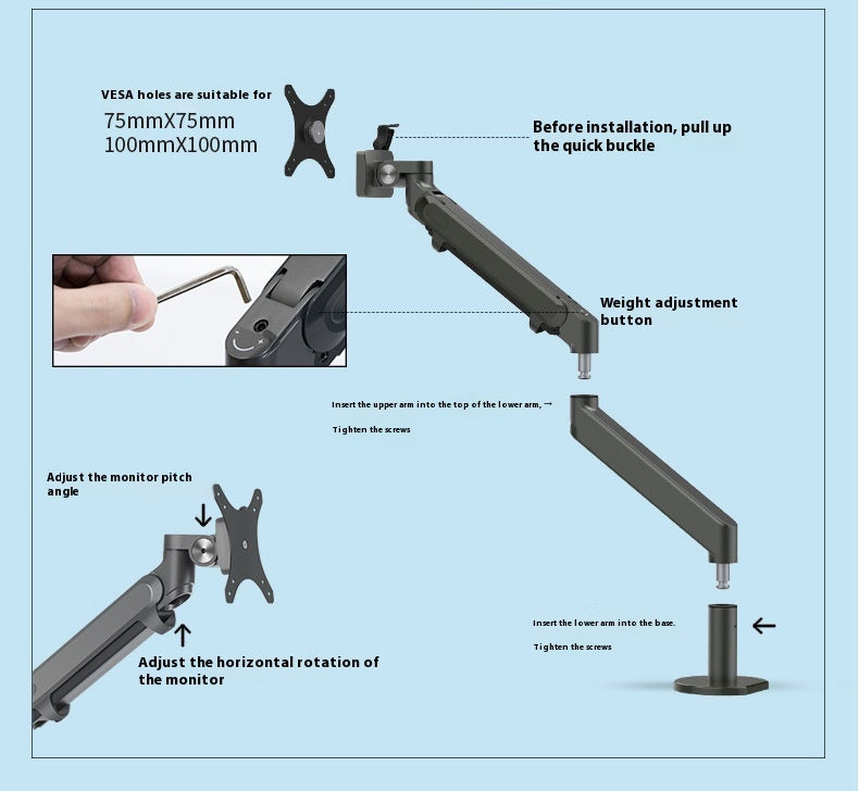 Free Hover Notebook Air Pressure Arm Bracket