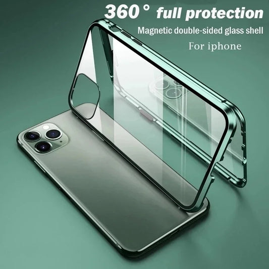 Anti-peep Magnetic Protective Shell Magnetic Privacy Glass Phone Case