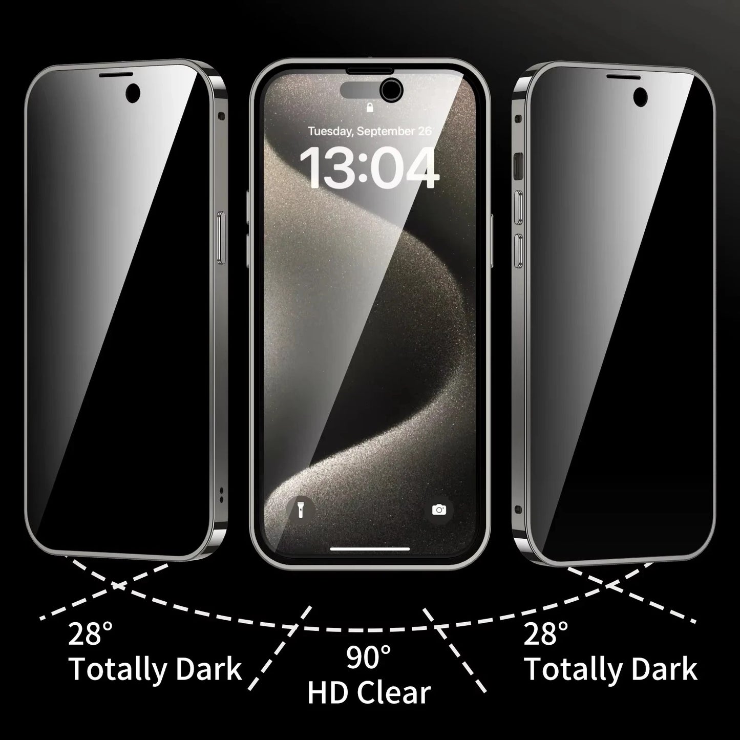 Magnetic Privacy Glass Phone Case Full protection HD Premium Quality